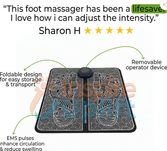 EMS Foot Massage Mat with Acupoints Stimulator
