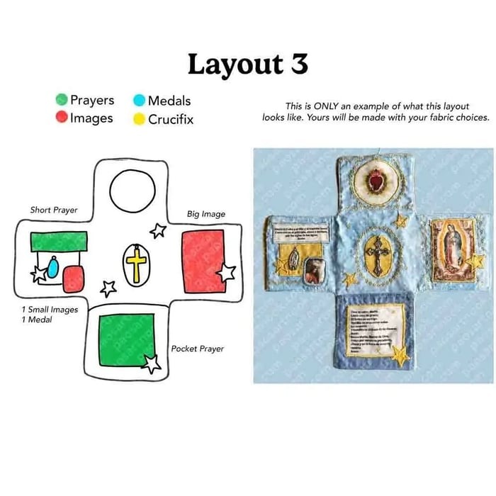 ✝️Handmade Stuitched Pocket Shrine With Silver Cross Included Inside