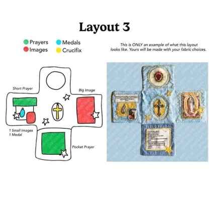 ✝️Handmade Stuitched Pocket Shrine With Silver Cross Included Inside