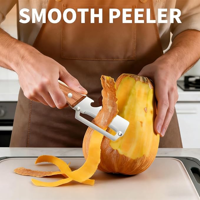 Tired of struggling with dull peelers and flimsy knives? Meet your new kitchen BFF! Our Stainless Steel Multi-Function Peeler Knife is THICKENED for durability, razor-sharp for precision, and versatile enough to handle all your fruits and veggies. 🍊🥒 ✅ 
