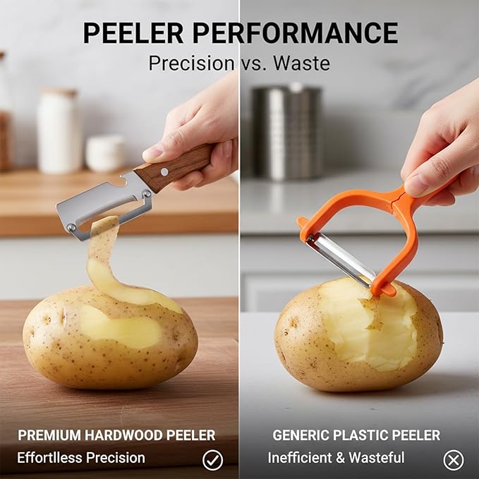Tired of struggling with dull peelers and flimsy knives? Meet your new kitchen BFF! Our Stainless Steel Multi-Function Peeler Knife is THICKENED for durability, razor-sharp for precision, and versatile enough to handle all your fruits and veggies. 🍊🥒 ✅ 
