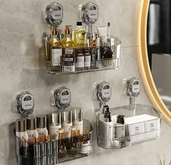 No-Drill Bathroom Suction Storage Box – Large Capacity & Strong Load-Bearing