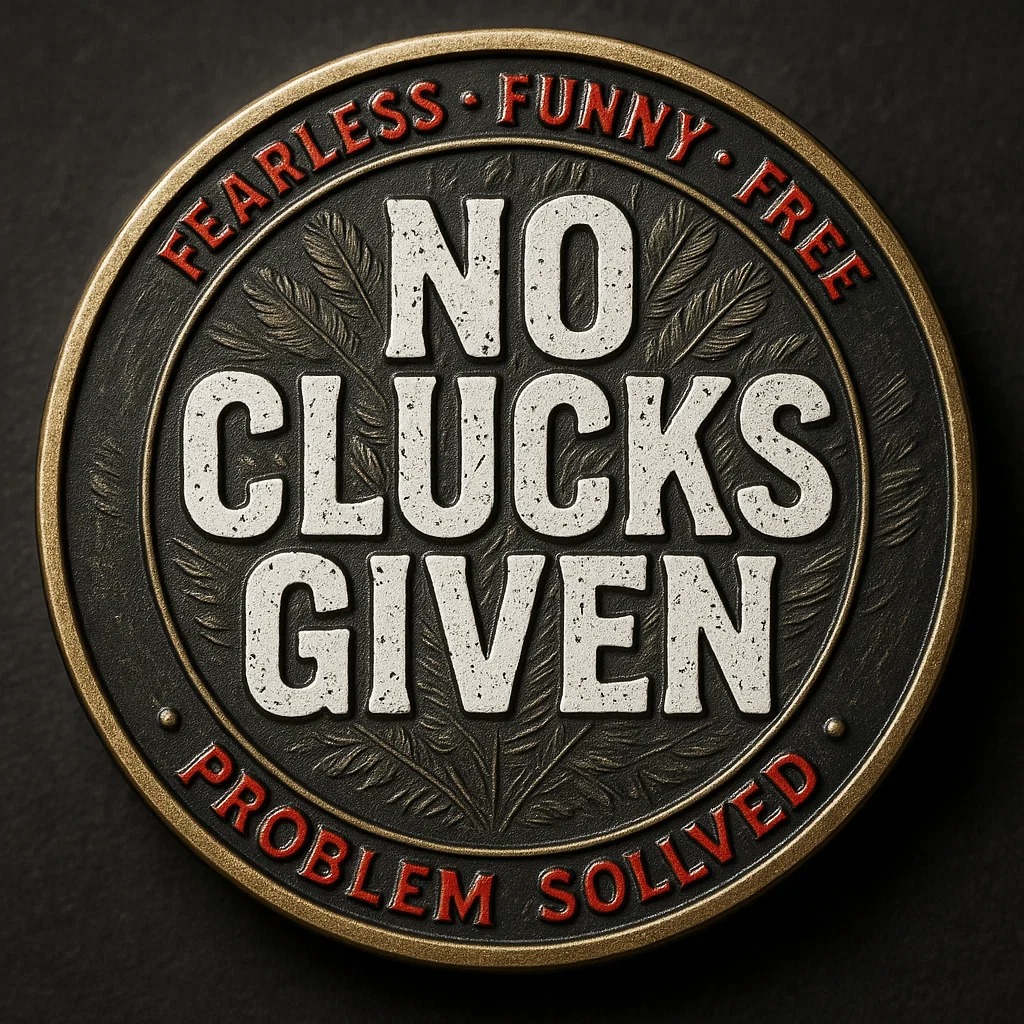 🐔 “No Clucks Given” Commemorative Coin – Fearless, Funny & Free! 😎