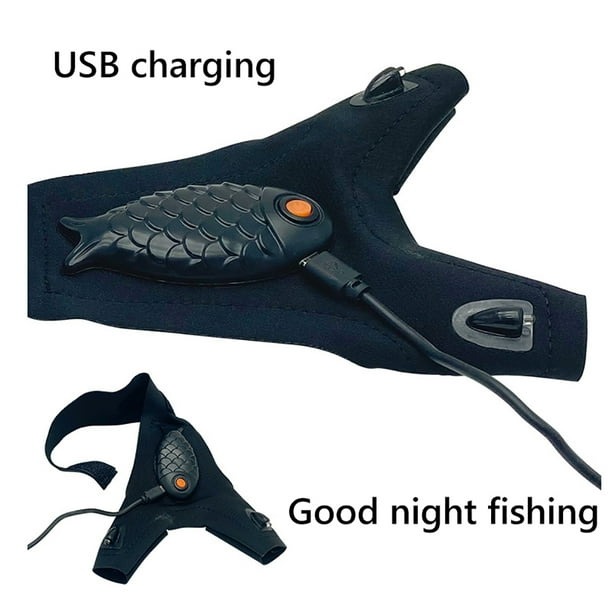 LED Flashlight Fishing Gloves