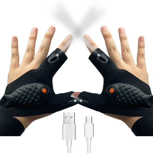 LED Flashlight Fishing Gloves