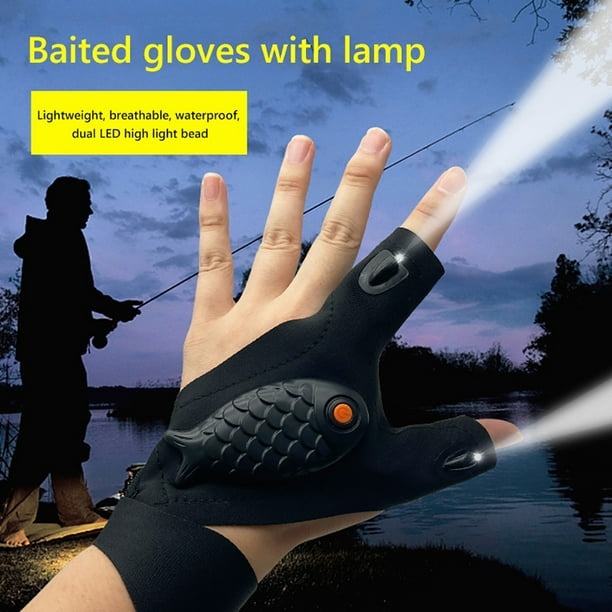 LED Flashlight Fishing Gloves