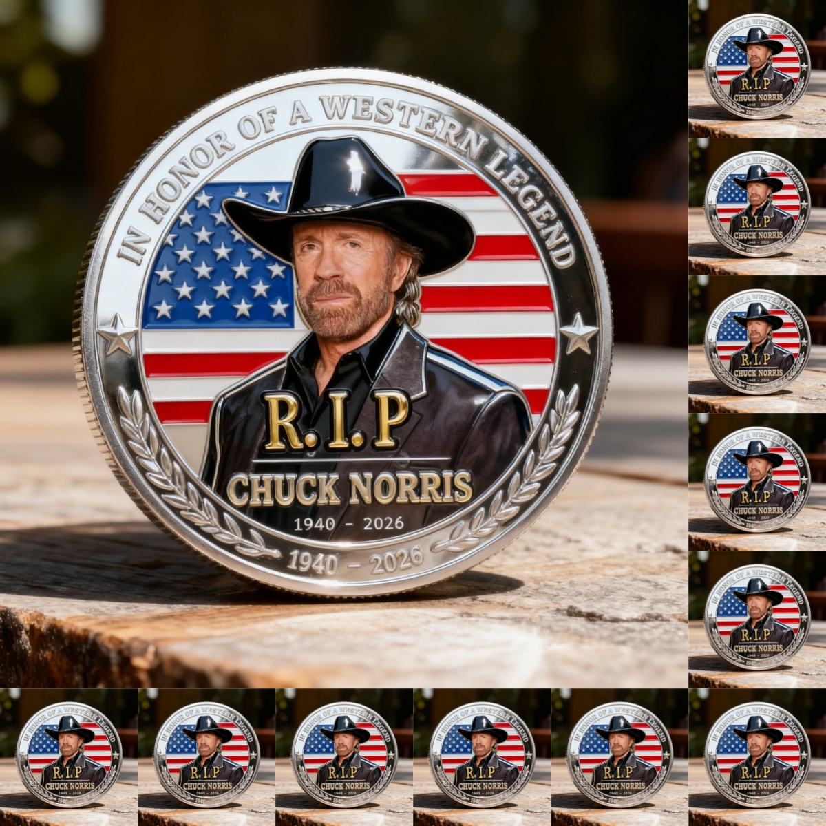 🙏Last Day 60% OFF For Chuck's Fans  - 🎗️🇺🇸 Western Legend Tribute Commemorative Coin – “Legends Never Die”