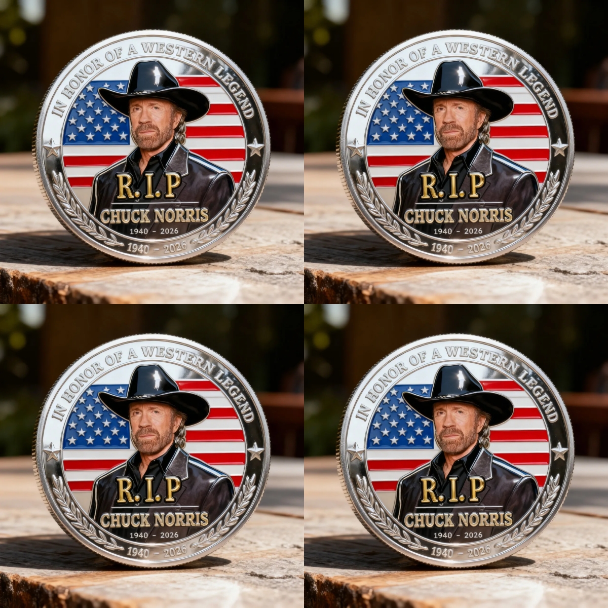 🙏Last Day 60% OFF For Chuck's Fans  - 🎗️🇺🇸 Western Legend Tribute Commemorative Coin – “Legends Never Die”
