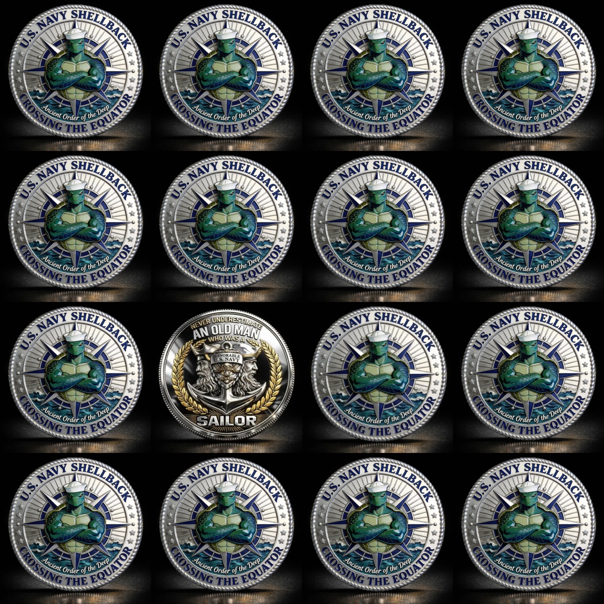 🏆Flash Sale 60% OFF - ⚓U.S. Navy “Shellback” & “Golden Shellback”Challenge Coin