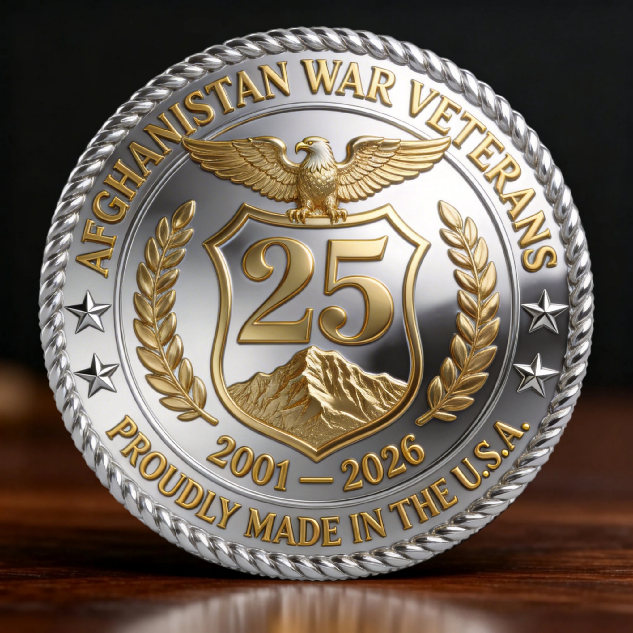 Afghanistan War Veterans 25th Anniversary Challenge Coins 🇺🇸🎖️