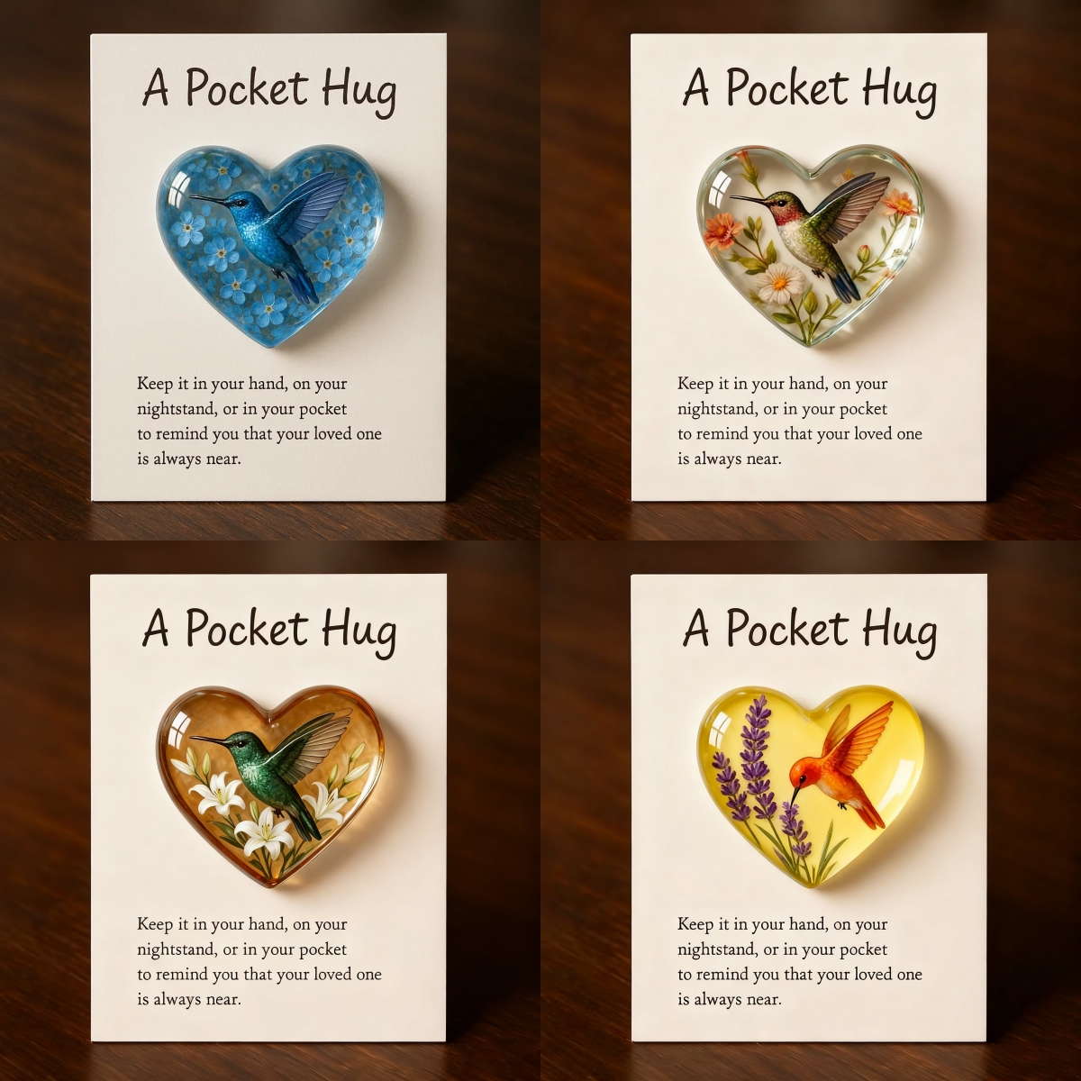 🎁Hummingbird Pocket Hug with Gift Card💌Crafted by Hand