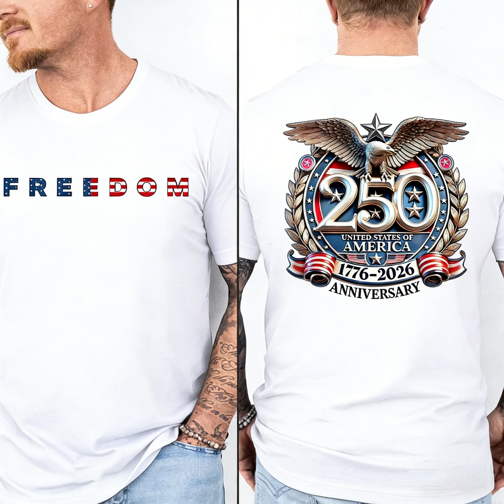 🇺🇸 Freedom 250th Anniversary Patriotic T-Shirt (1776–2026)