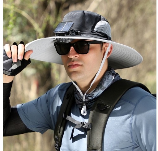 🔥Last Day Clearance Sale - 50% OFF🎄 Wide Brim Solar Fan Outdoor Fishing Hat-Solar & USB Charging-Buy 2 Free Shipping