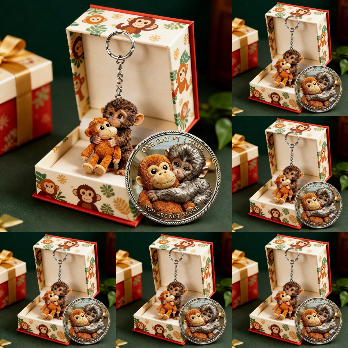 🏆Last Day 60% OFF - 🐵 3D Viral Punch Monkey Keychain with Gifts Coin💕Free Coin Gifts