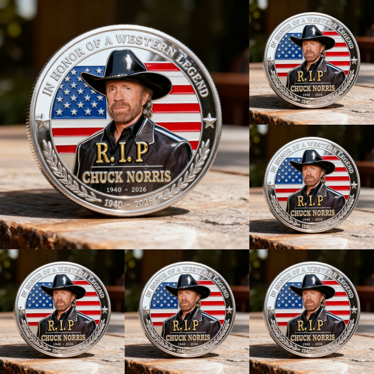 🙏Last Day 60% OFF For Chuck's Fans  - 🎗️🇺🇸 Western Legend Tribute Commemorative Coin – “Legends Never Die”