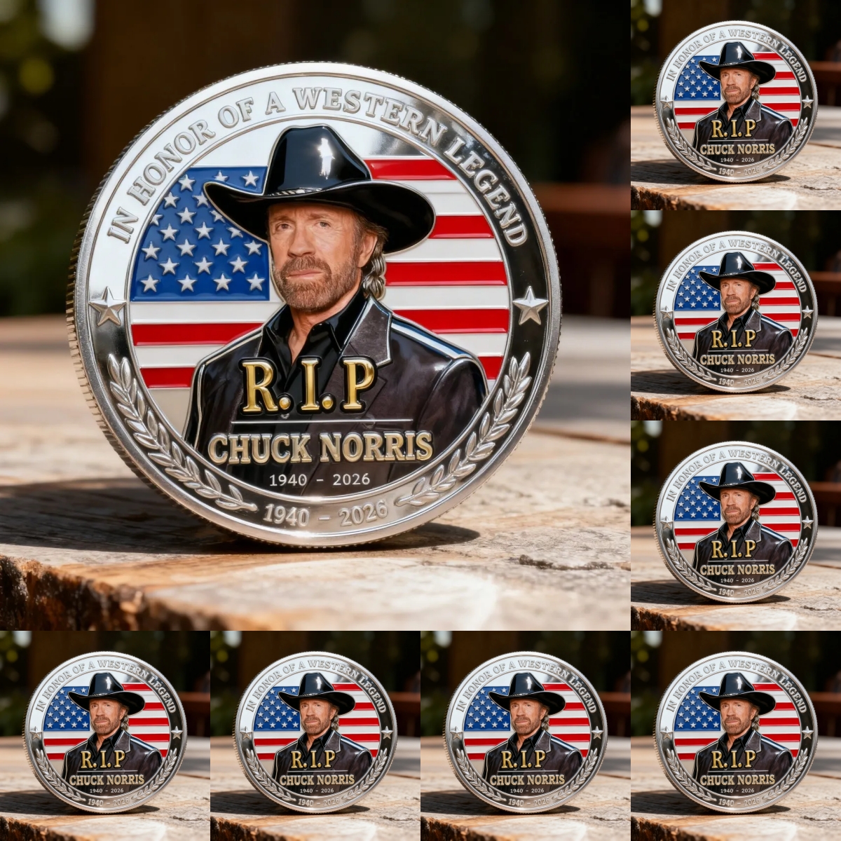 🙏Last Day 60% OFF For Chuck's Fans  - 🎗️🇺🇸 Western Legend Tribute Commemorative Coin – “Legends Never Die”