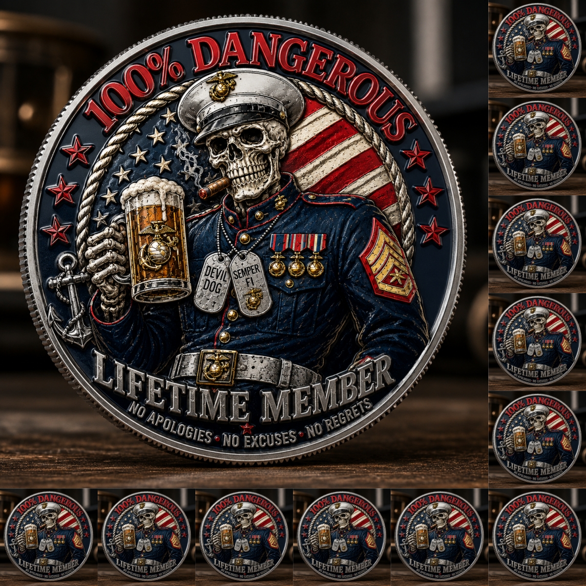 Last Day 49% OFF🔥Old Fucking Devil Dogs Club Commemorative Coin 💀🇺🇸