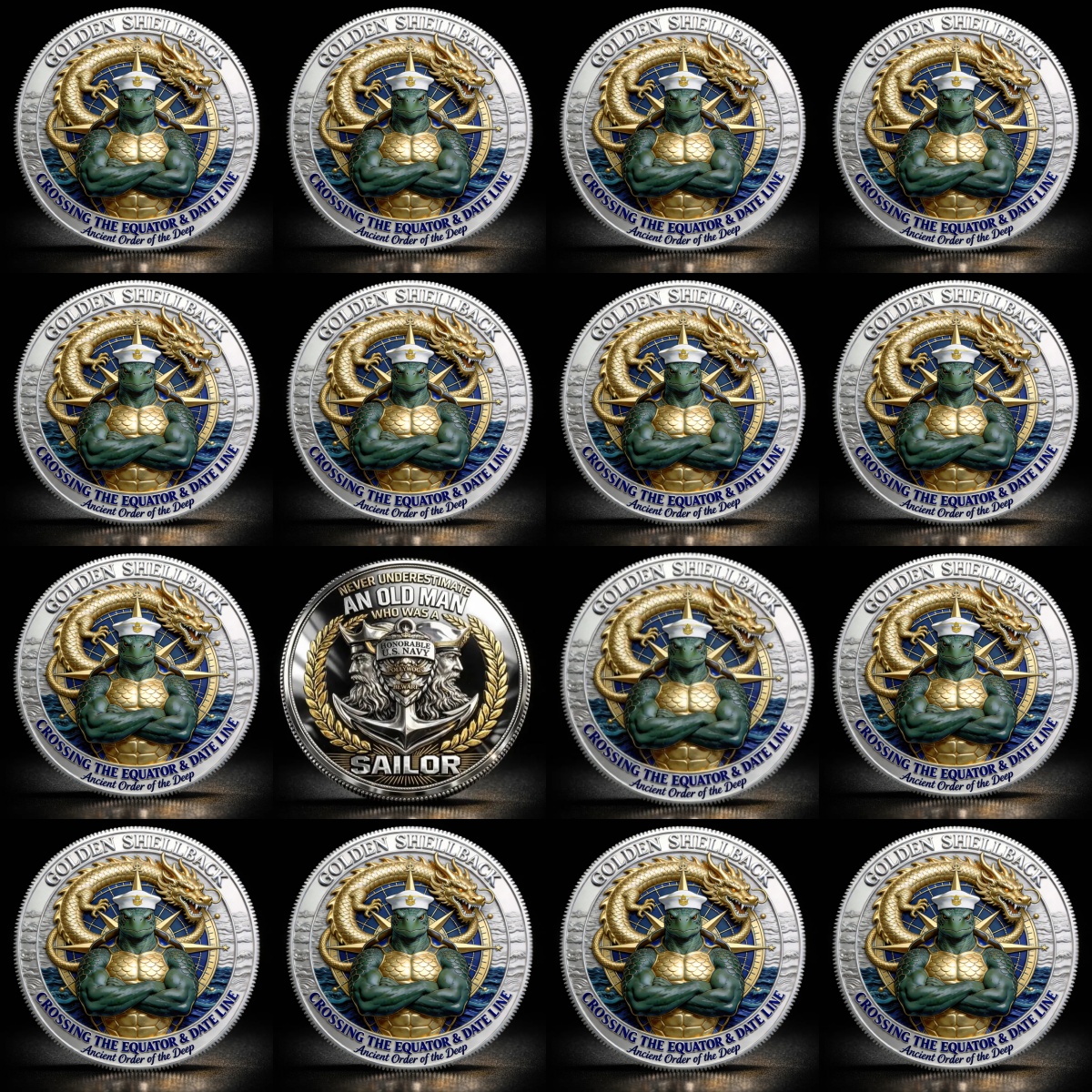 🏆Flash Sale 60% OFF - ⚓U.S. Navy “Shellback” & “Golden Shellback”Challenge Coin