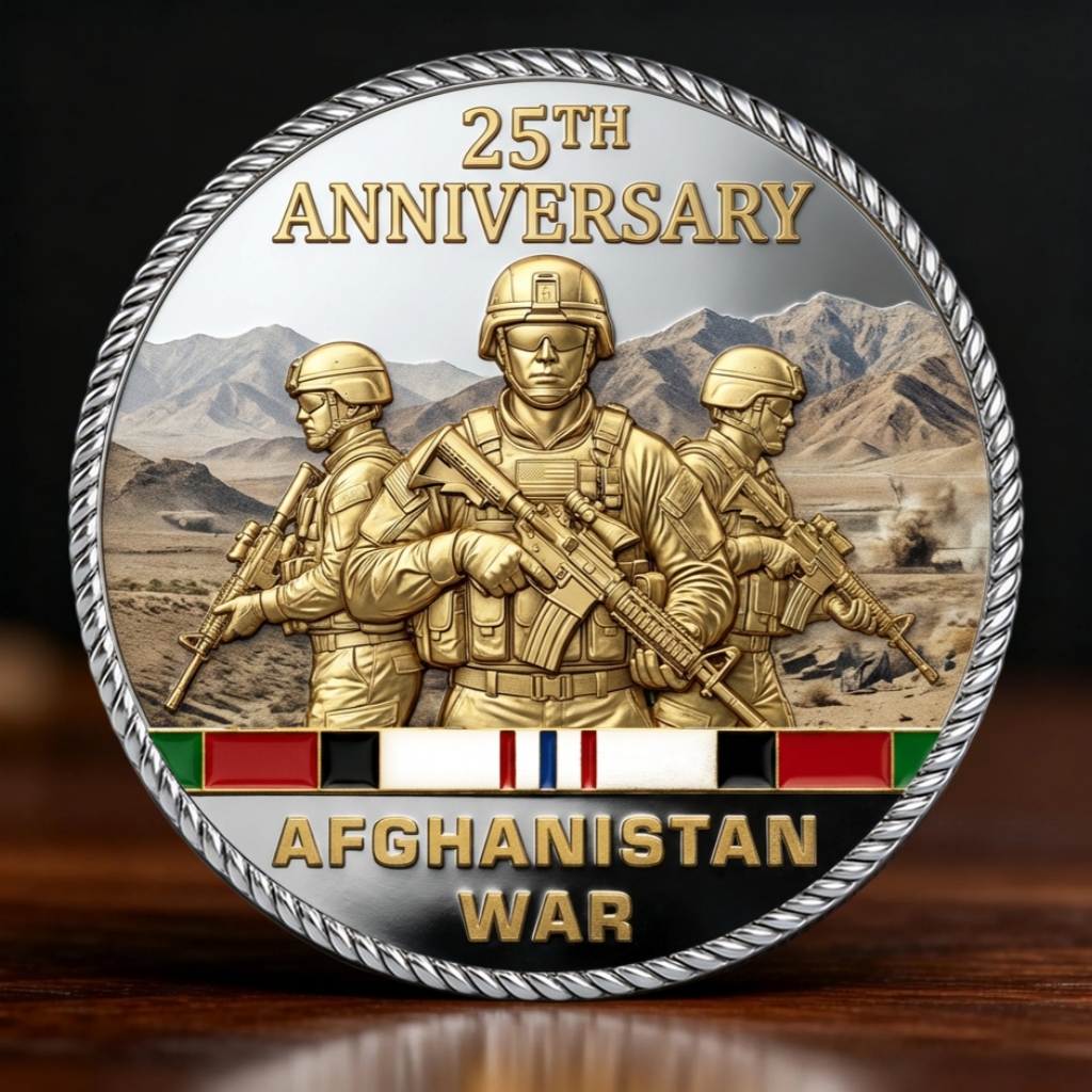 Afghanistan War Veterans 25th Anniversary Challenge Coins 🇺🇸🎖️