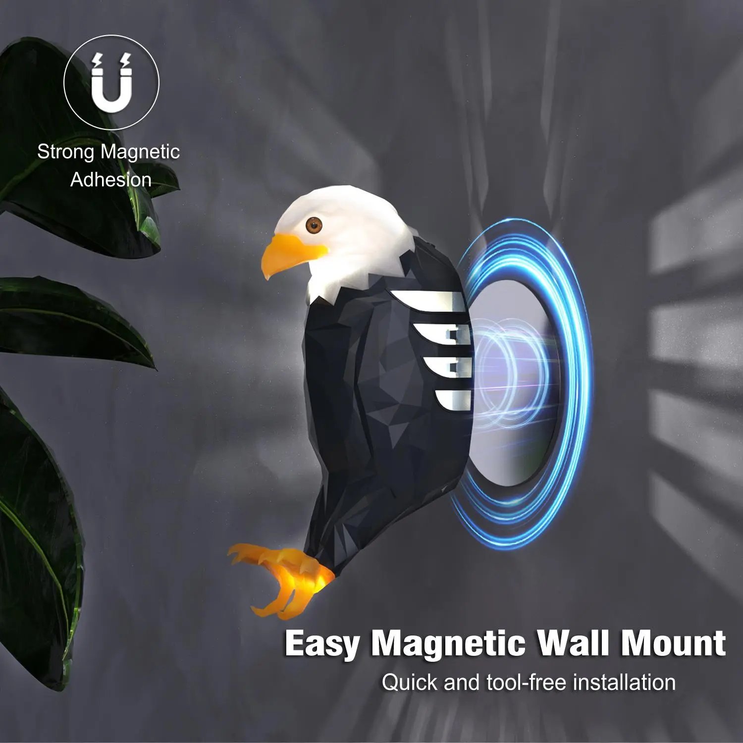 Last Day 49% OFF🔥Eagle Wall Light LED Magnetic Night Lamp No Drill Easy Install USB