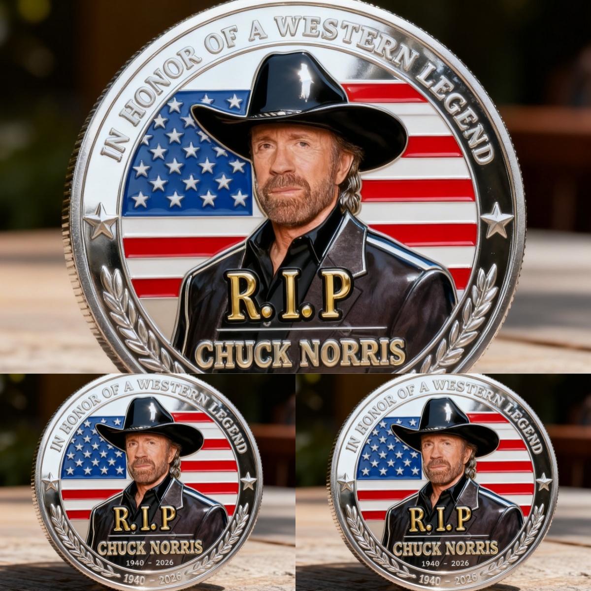 🙏Last Day 60% OFF For Chuck's Fans  - 🎗️🇺🇸 Western Legend Tribute Commemorative Coin – “Legends Never Die”