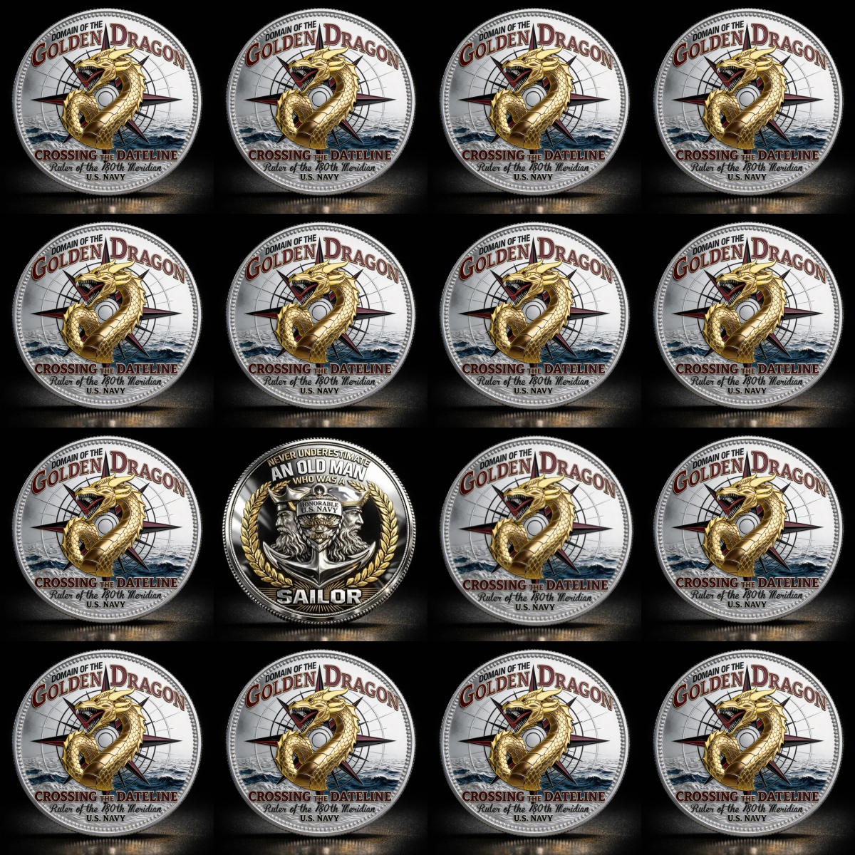 🏆Flash Sale 60% OFF - ⚓U.S. Navy “Shellback” & “Golden Shellback”Challenge Coin