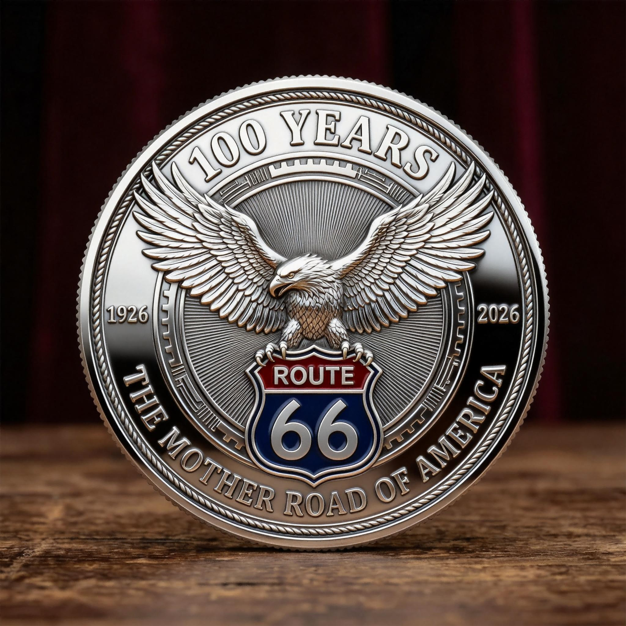 🛣️ Route 66 – 100 Years of Freedom Commemorative Coin