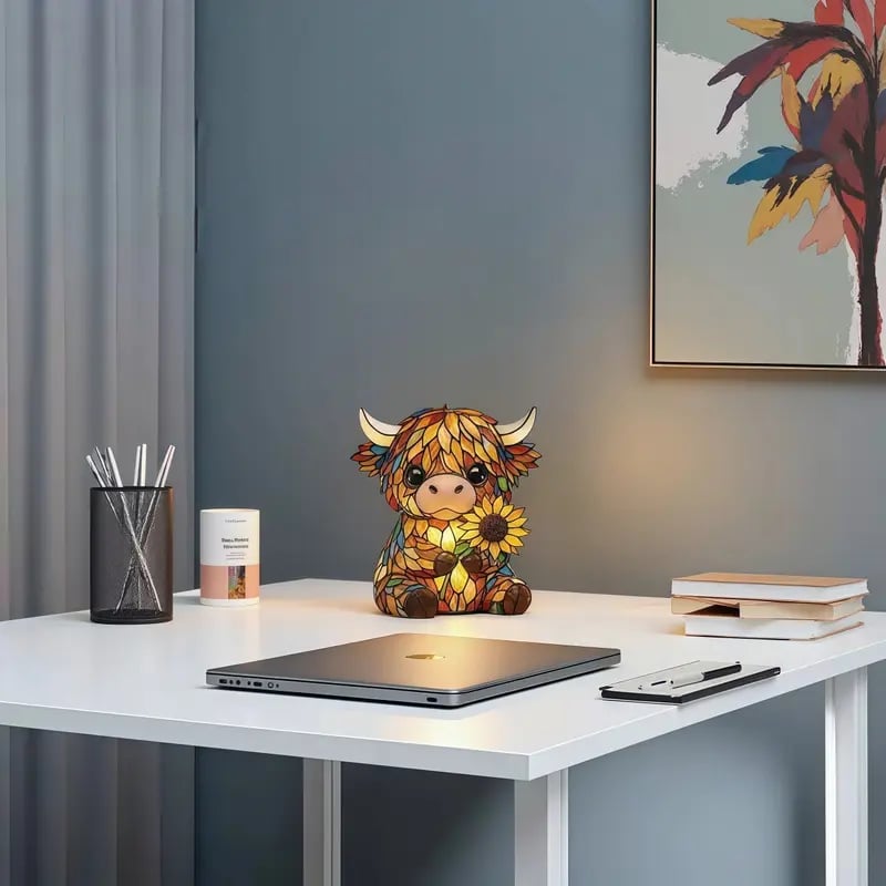 🌻Mother's Day Sale 49% OFF- 🐮Creative Cute Cow  Sunflower LED Night Light