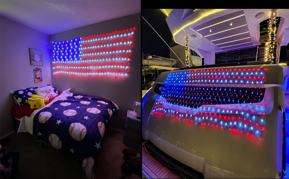 American Flag Lights with 420 Super Bright LEDs