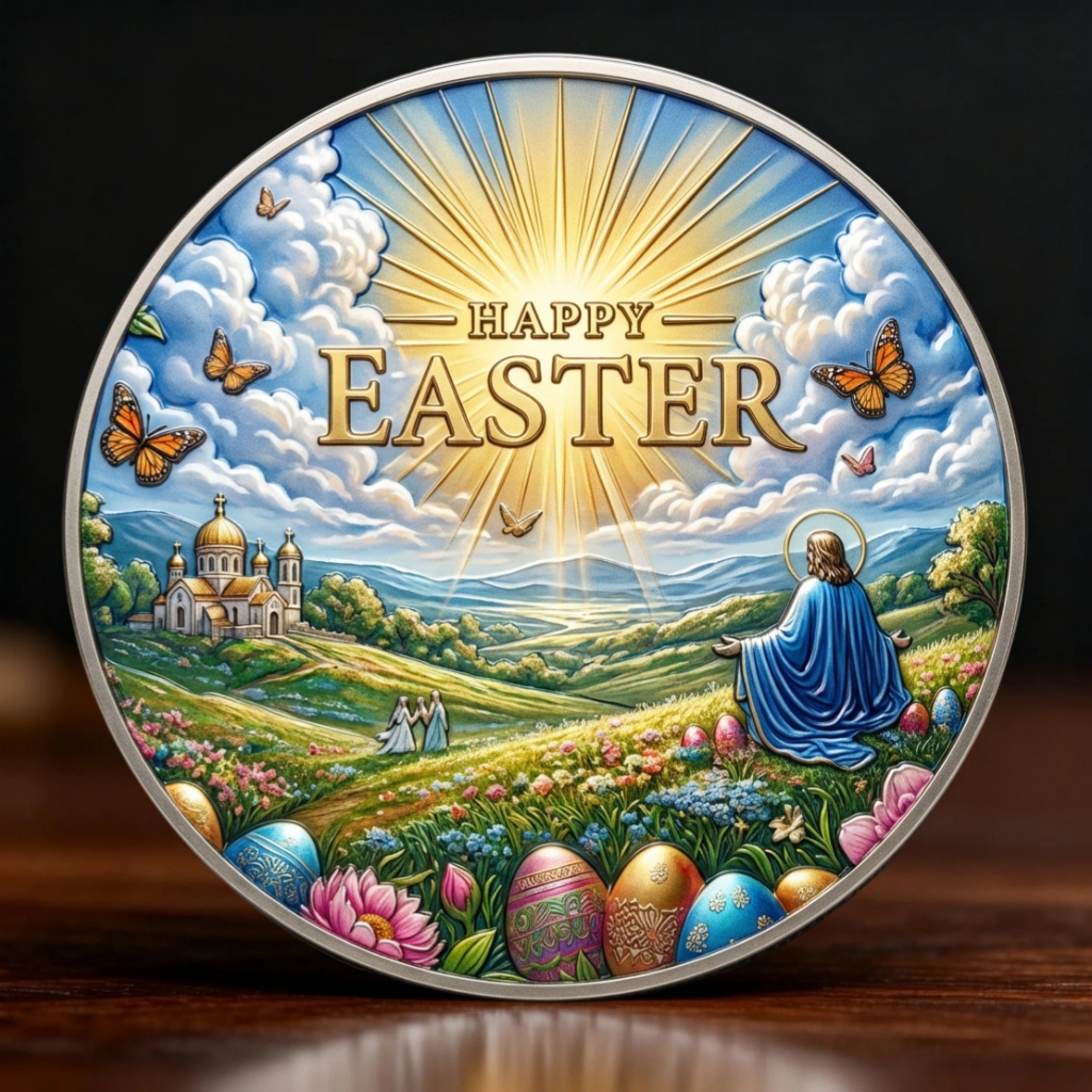 ✝️ Easter Celebration – “He Is Risen” Commemorative Coin