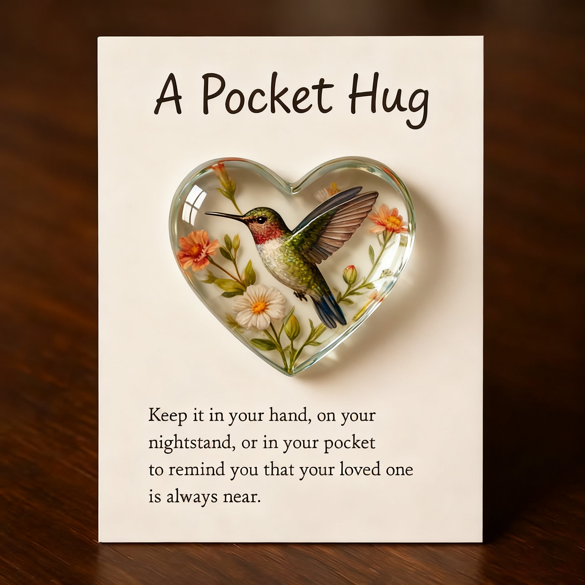 🎁Hummingbird Pocket Hug with Gift Card💌Crafted by Hand