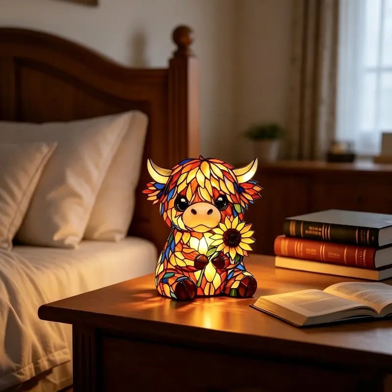 🌻Mother's Day Sale 49% OFF- 🐮Creative Cute Cow  Sunflower LED Night Light