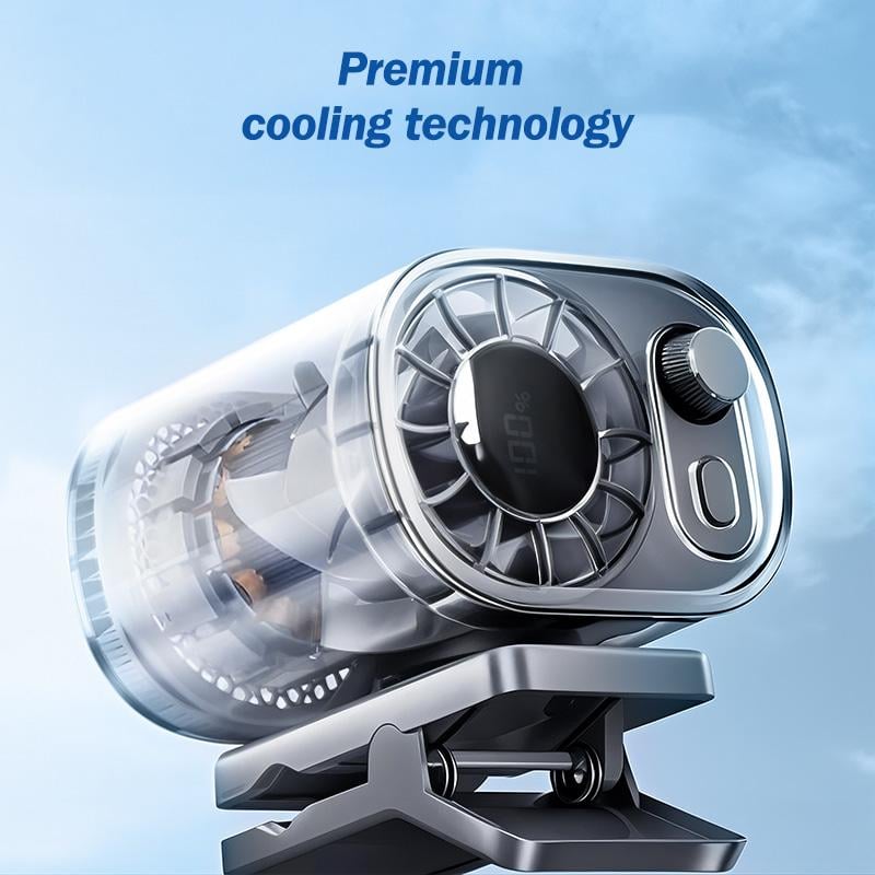 2026 New Arrival 60% OFF🔥Car Clip On Air Conditioner Fan with LED Display - 360° Rotation, 100 Speeds Adjustable