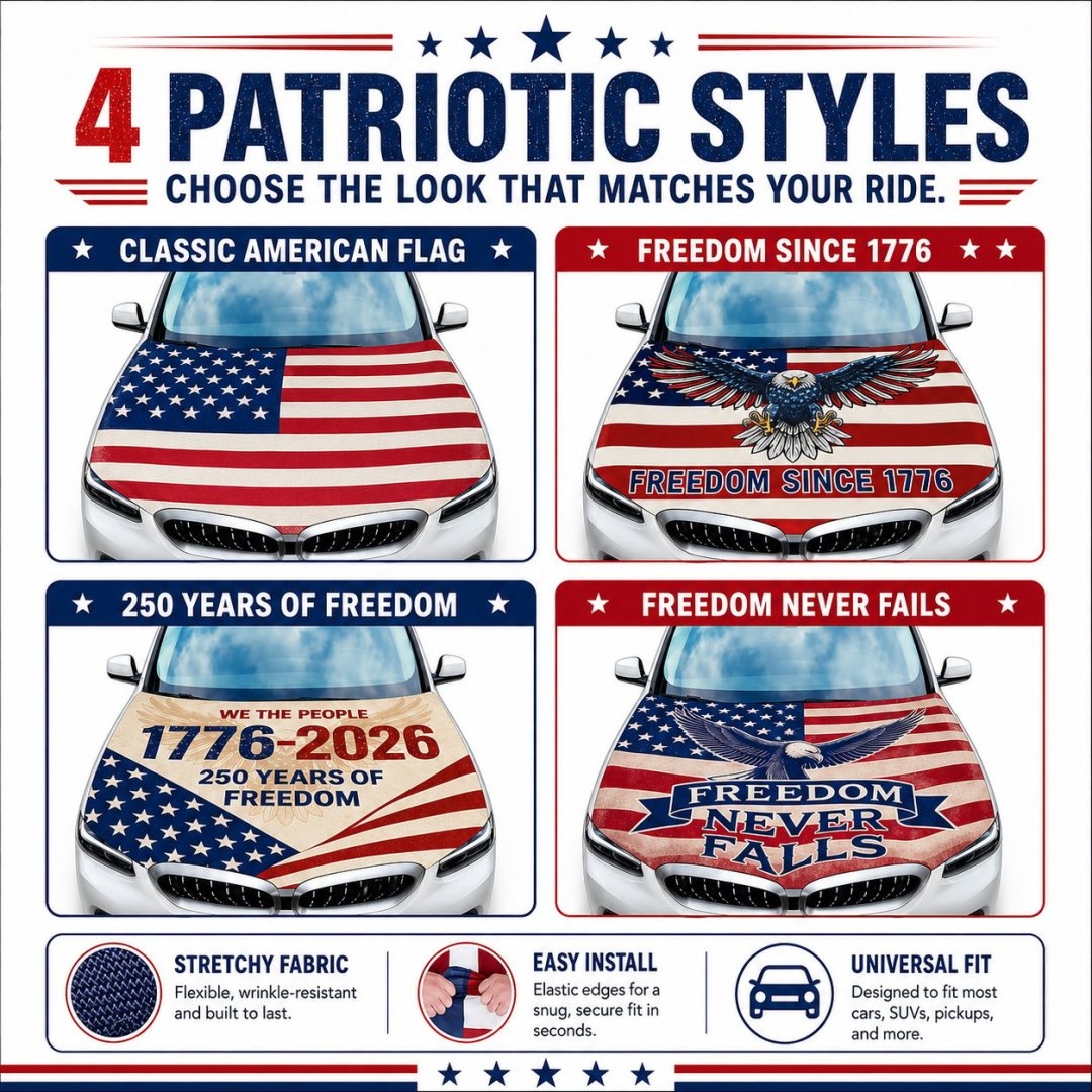 🎉4th Of July Flash Sale 65K+🔥American Car Hood Flag🦅【Buy 2 Free Shipping】
