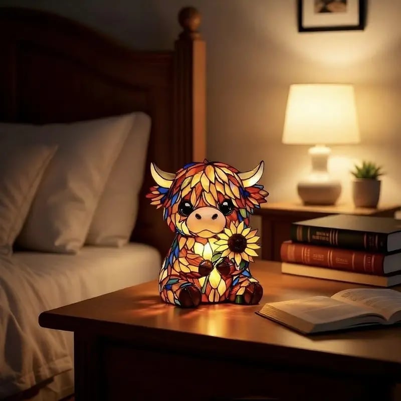🌻Mother's Day Sale 49% OFF- 🐮Creative Cute Cow  Sunflower LED Night Light