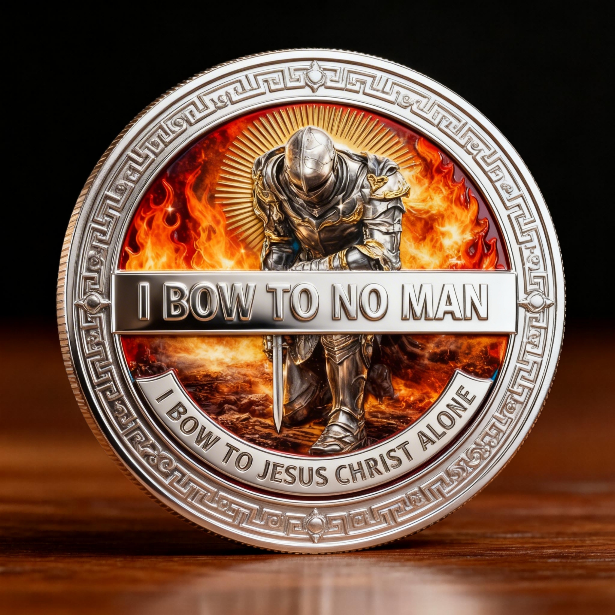 ✝️ “I Kneel Before Christ” Christian Knight Commemorative Coin