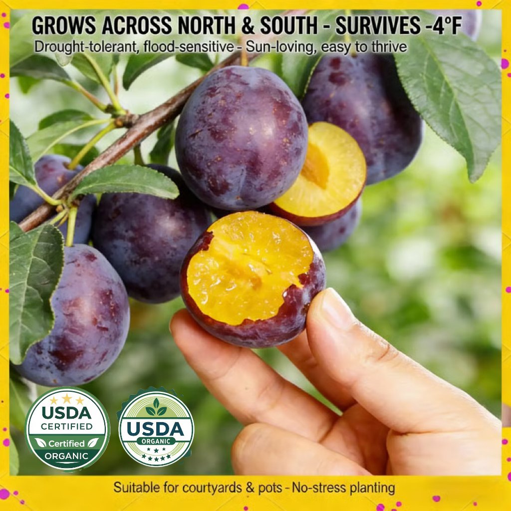 🌳LIMITED-TIME BUY 1 GET 1 FREE⏰🍑 Heirloom Non-GMO Grafted Plum Tree Live Seeds