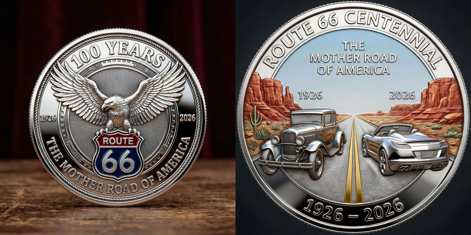 🛣️ Route 66 – 100 Years of Freedom Commemorative Coin