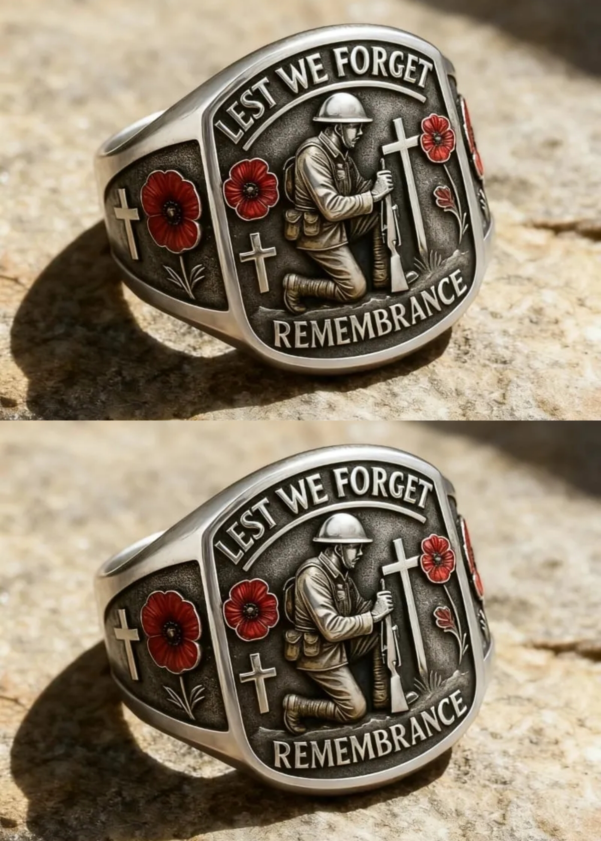 🔥Last Day 60% OFF🌹 2026 Remembrance Soldier Ring💍Lest We Forget — Honoring the Fallen