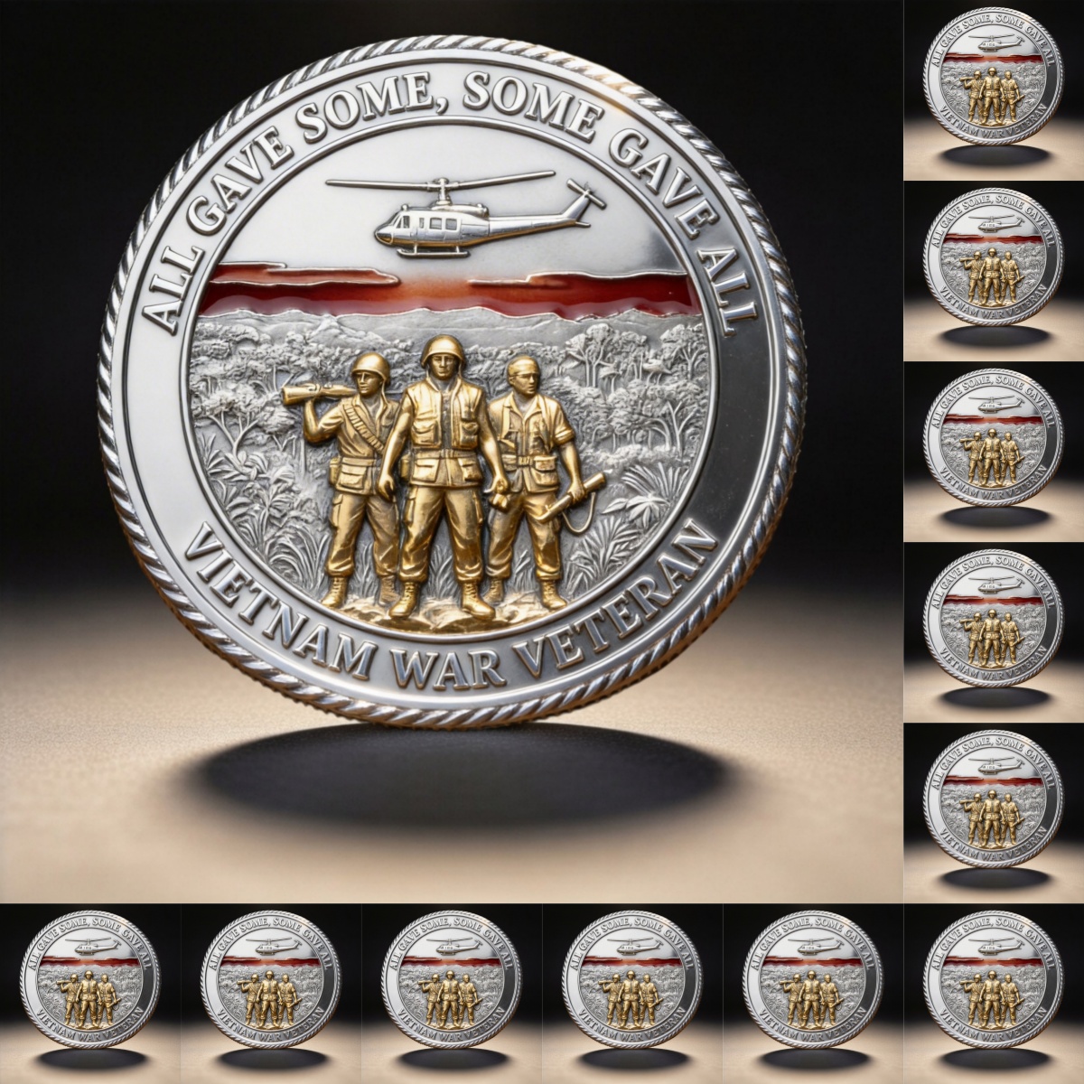 🏆Veteran Vietnam Memory - 🇺🇸 Vietnam War Veteran Commemorative Challenge Coin