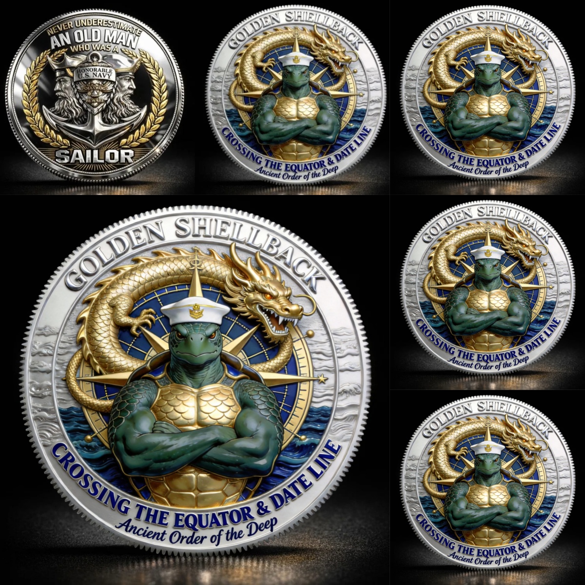 🏆Flash Sale 60% OFF - ⚓U.S. Navy “Shellback” & “Golden Shellback”Challenge Coin