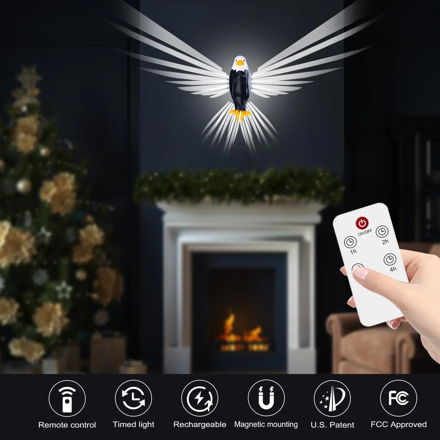 Last Day 49% OFF🔥Eagle Wall Light LED Magnetic Night Lamp No Drill Easy Install USB