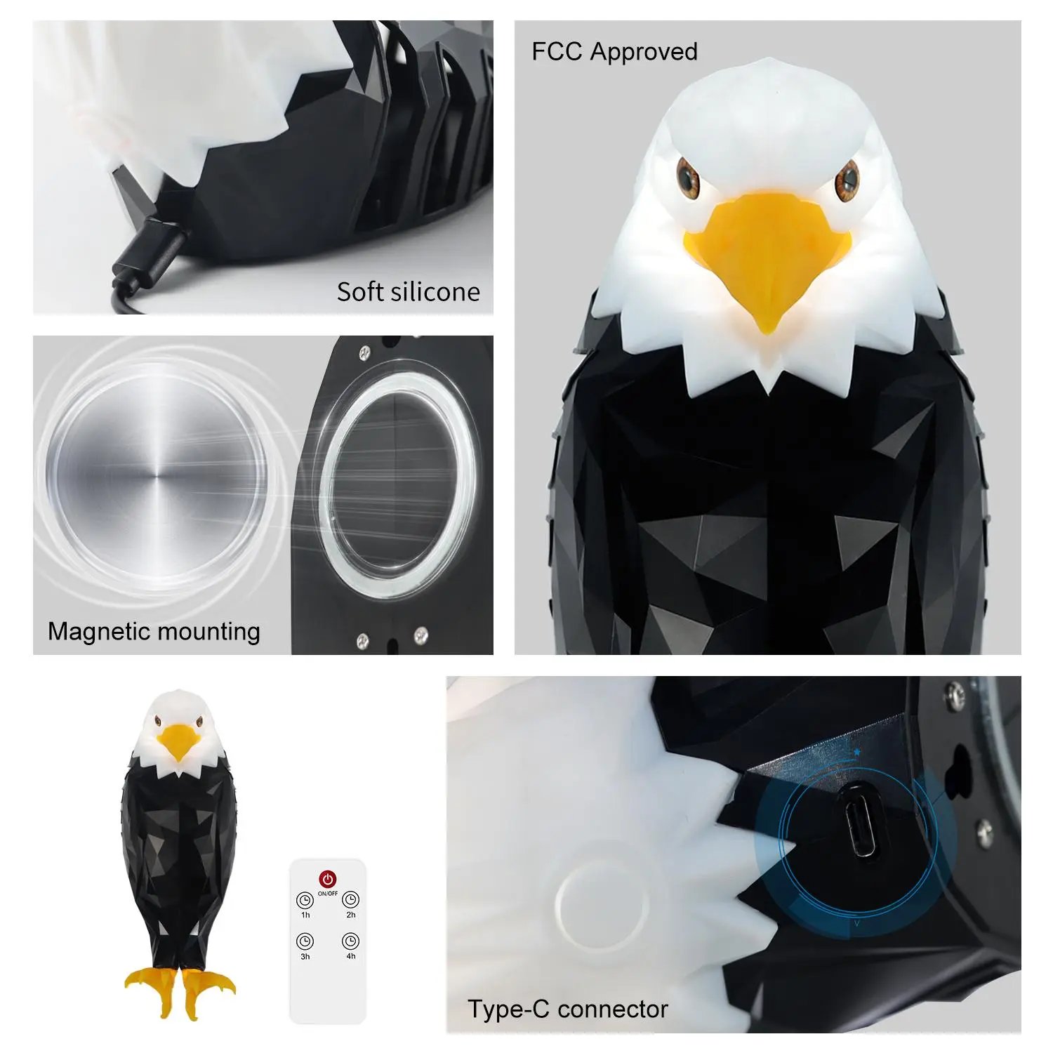 Last Day 49% OFF🔥Eagle Wall Light LED Magnetic Night Lamp No Drill Easy Install USB