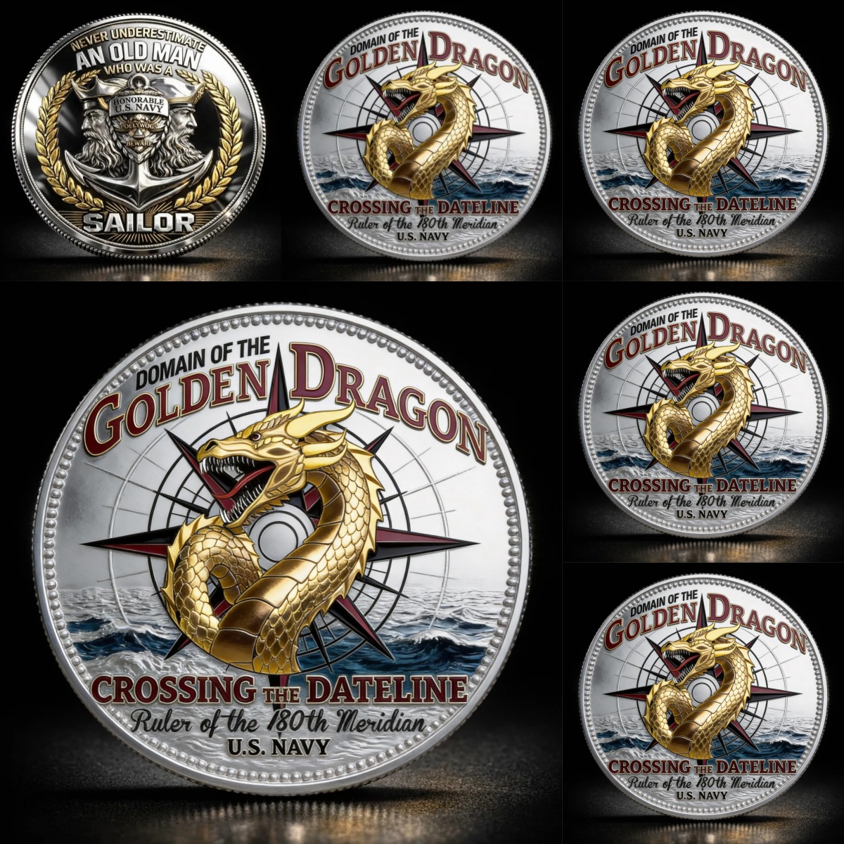 🏆Flash Sale 60% OFF - ⚓U.S. Navy “Shellback” & “Golden Shellback”Challenge Coin