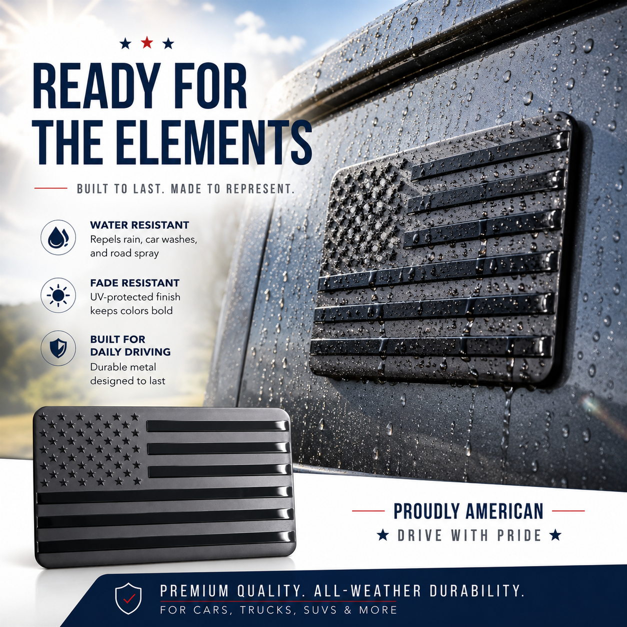 🇺🇸 American Flag Car Emblem – Celebrate Freedom & Heritage! 🎉
