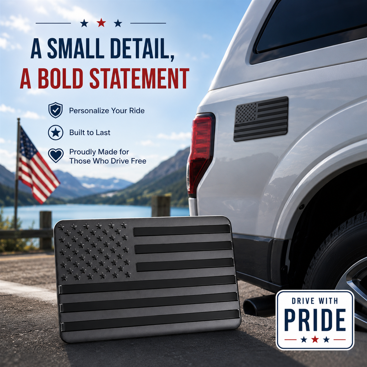 🇺🇸 American Flag Car Emblem – Celebrate Freedom & Heritage! 🎉