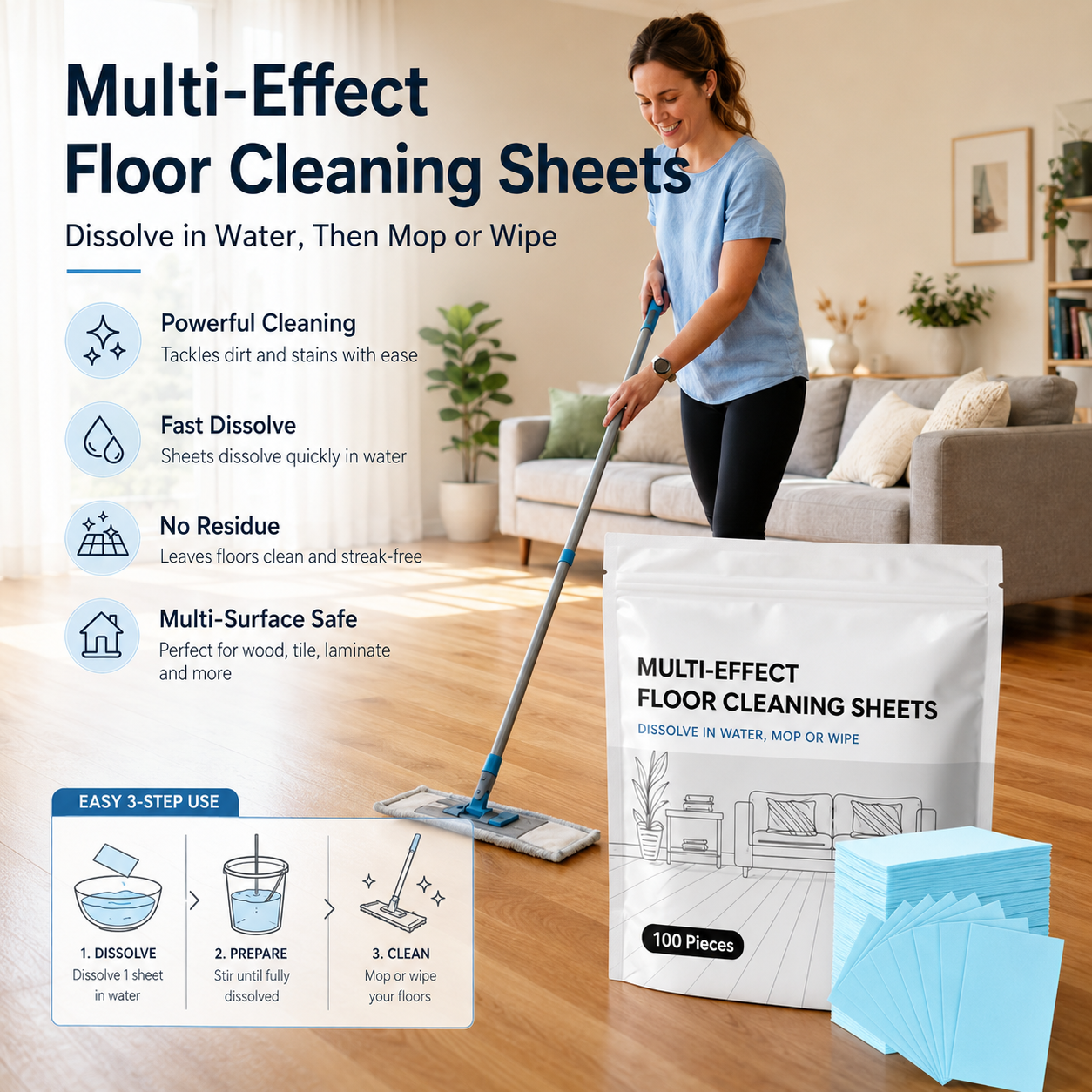 🫧Last Day 70% OFF🫧Multi-Surface Antibacterial Cleaner for Hardwood, Tile & Laminate
