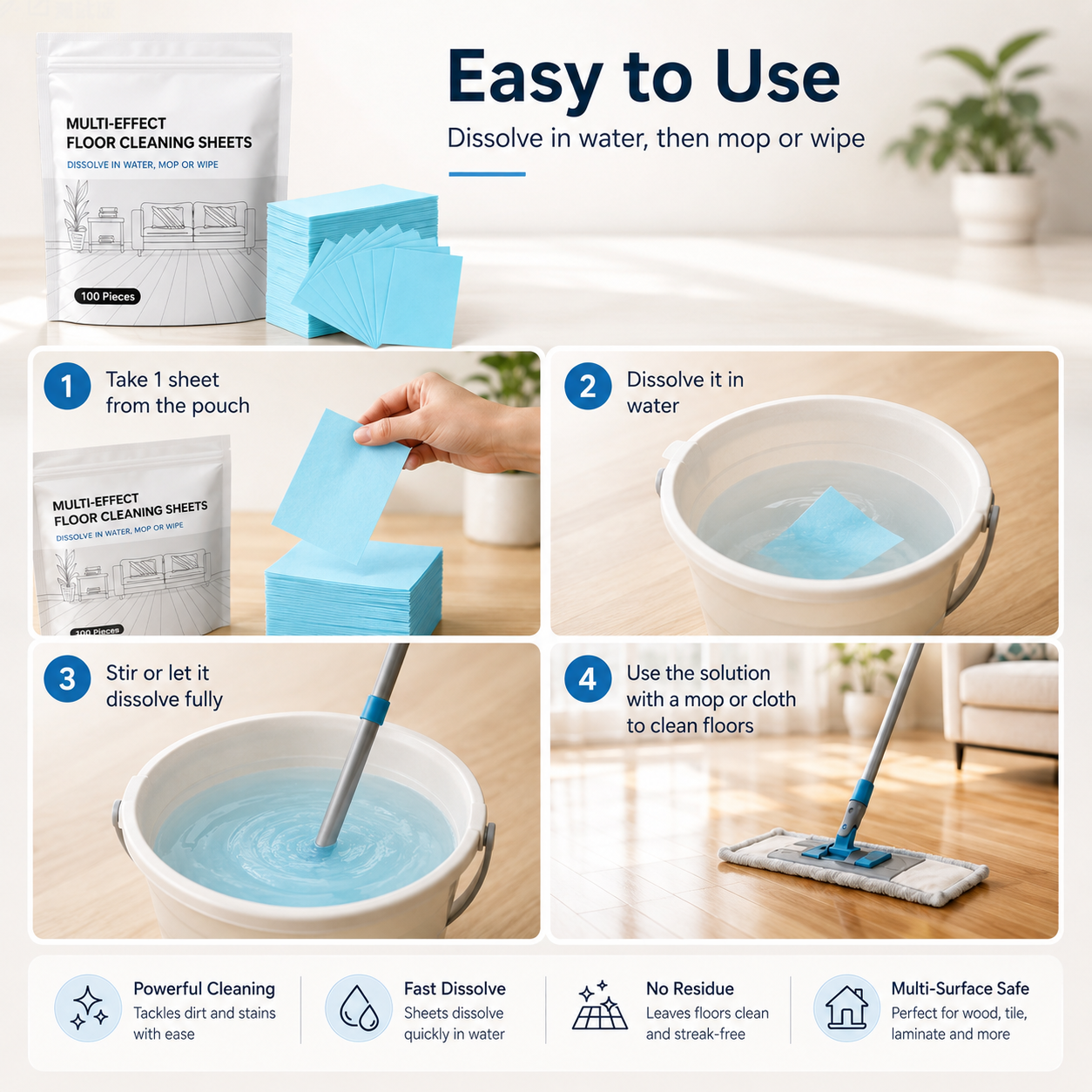 🫧Last Day 70% OFF🫧Multi-Surface Antibacterial Cleaner for Hardwood, Tile & Laminate