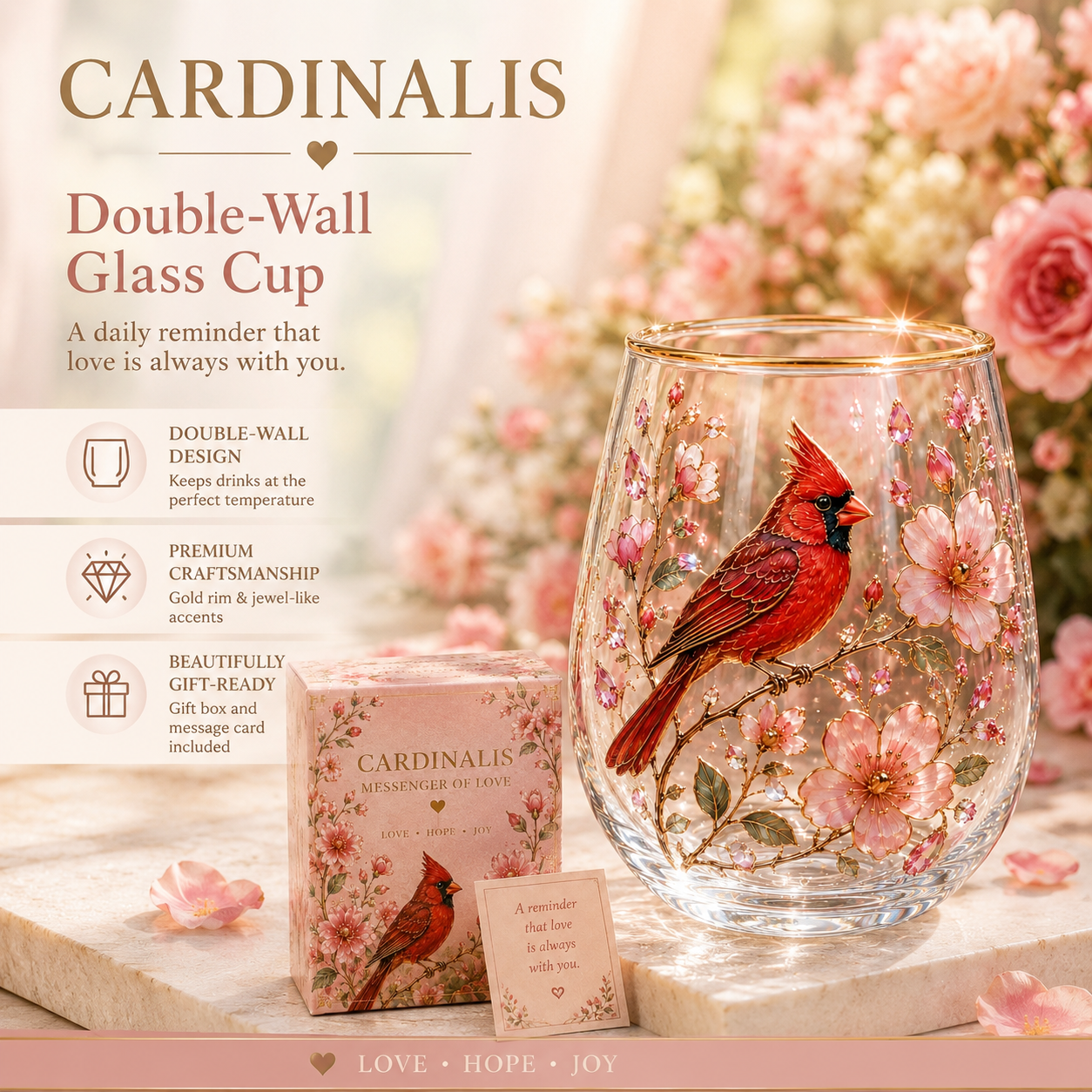 🌸Limited Edition 2026 Cardinalis Morning Bliss Glass Tea Cup☕