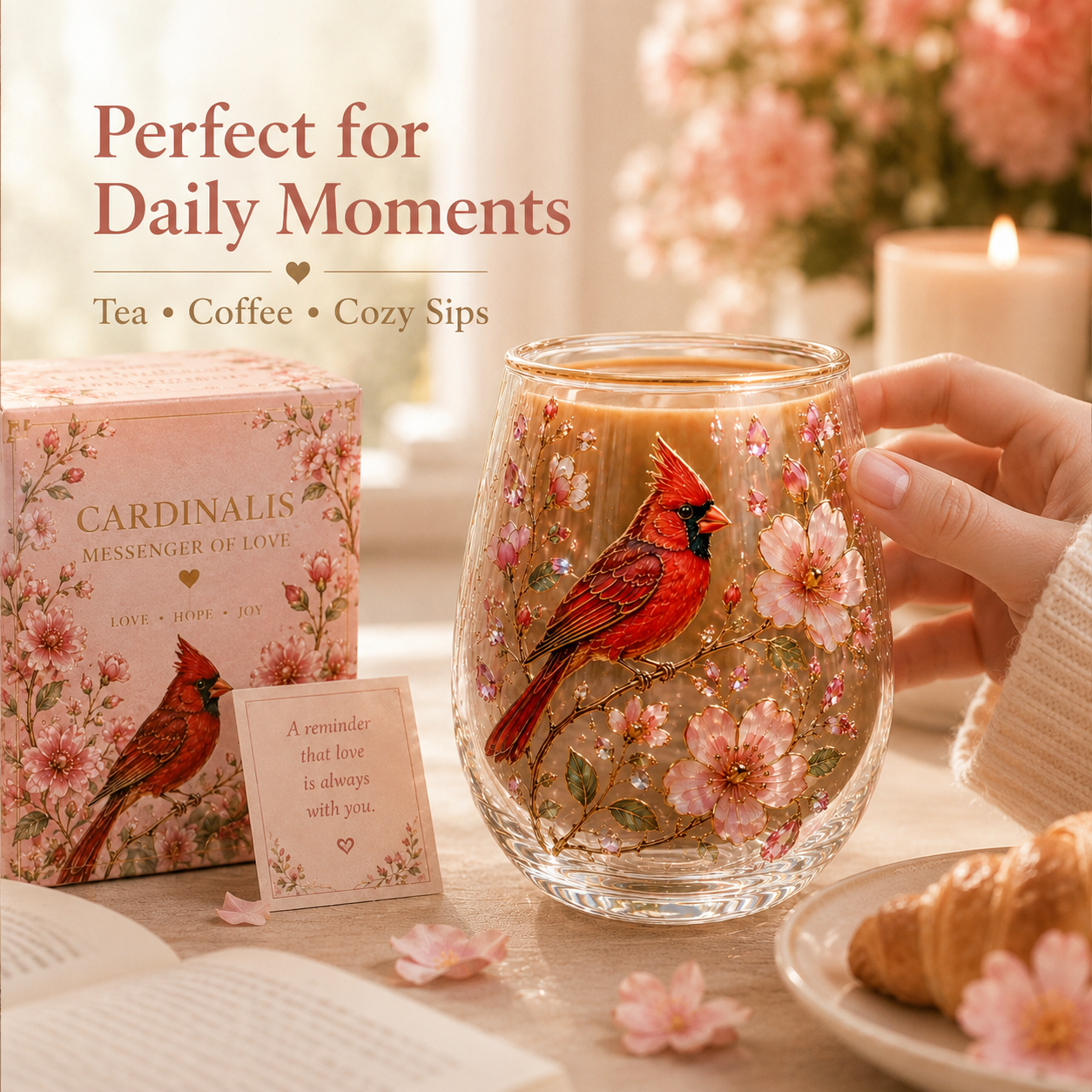 🌸Limited Edition 2026 Cardinalis Morning Bliss Glass Tea Cup☕